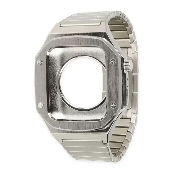 Apple Watch 44mm KR409 Metal Kordon - Gümüş