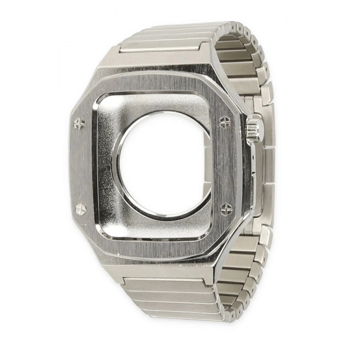 Apple Watch 44mm KR409 Metal Kordon - Gümüş