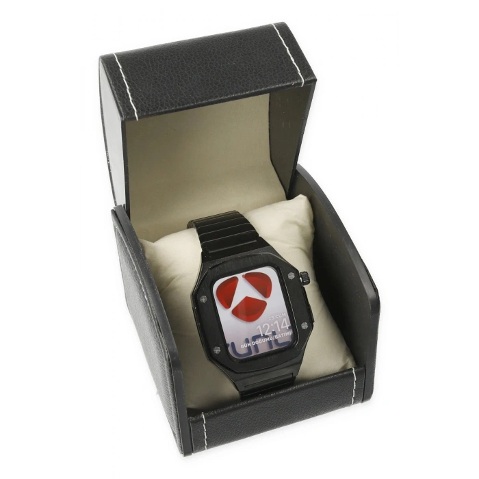 Apple Watch 44mm KR409 Metal Kordon - Siyah