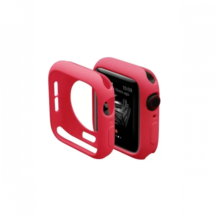 Apple Watch 44mm Silikon Alt Kasa - Kırmızı