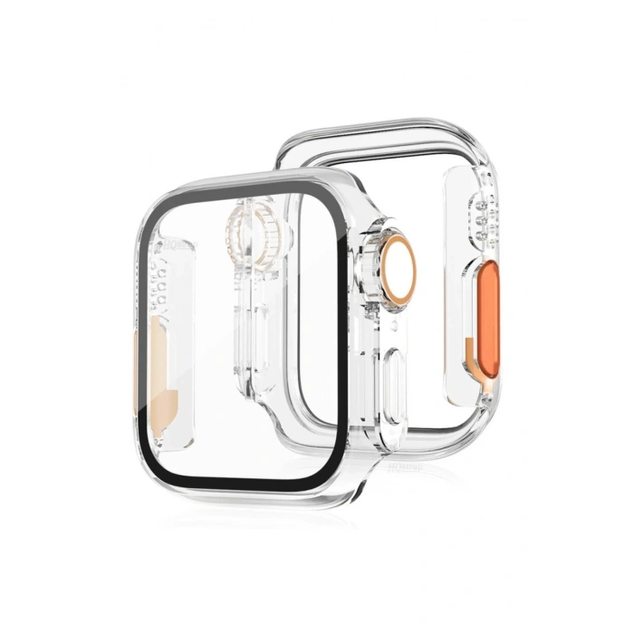 Apple Watch 44mm Watch 49mm Kasa Dönüştürücü ve Ekran Koruyucu - Şeffaf