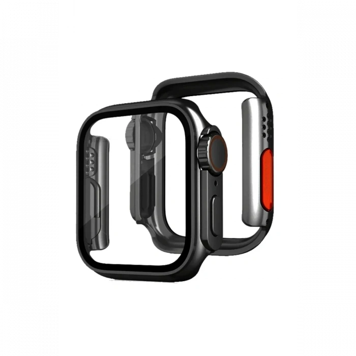 Apple Watch 44mm Watch 49mm Kasa Dönüştürücü ve Ekran Koruyucu - Siyah