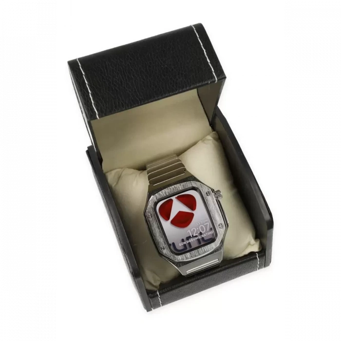 Apple Watch 45mm KR409 Metal Kordon - Gümüş