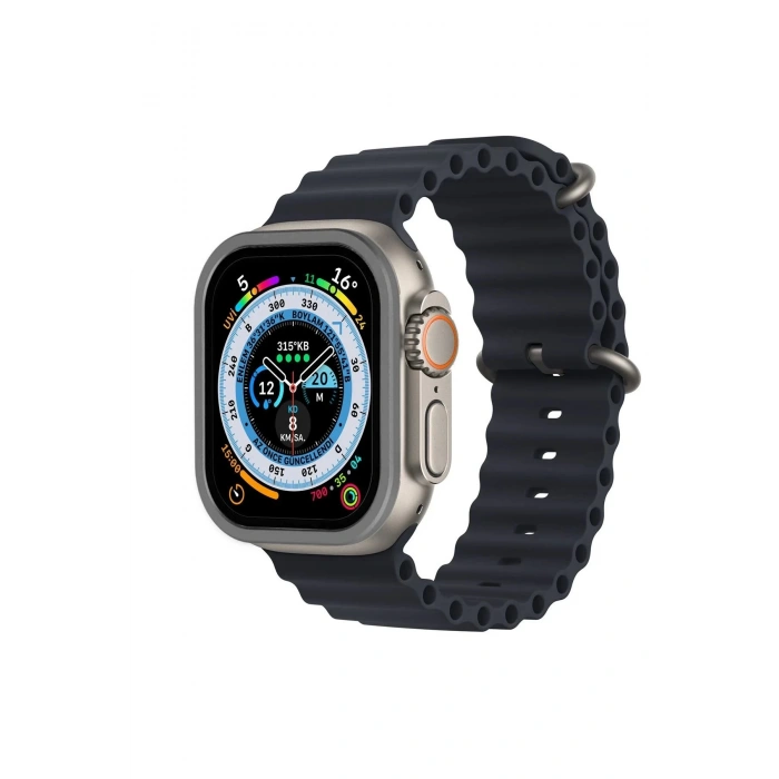Apple Watch Ultra 49mm Alüminyum Kasa Cam Ekran Koruyucu - Gri