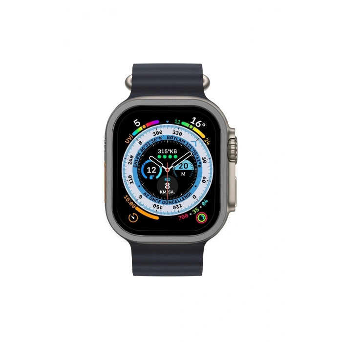 Apple Watch Ultra 49mm Alüminyum Kasa Cam Ekran Koruyucu - Gri