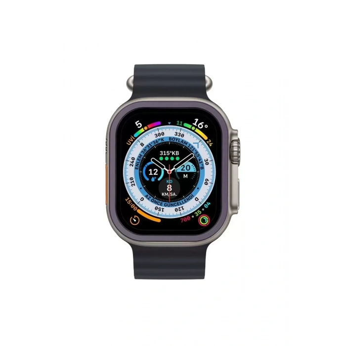 Apple Watch Ultra 49mm Alüminyum Kasa Cam Ekran Koruyucu - Mor