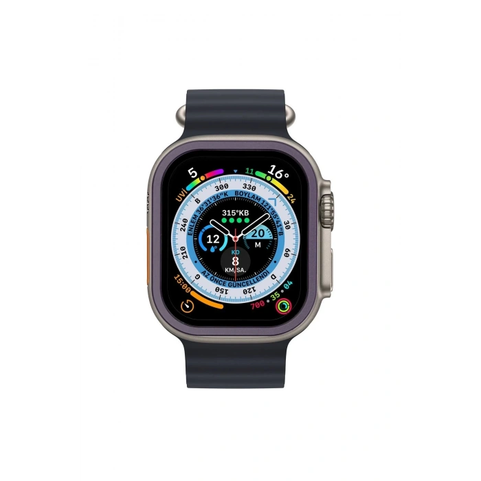 Apple Watch Ultra 49mm Alüminyum Kasa Cam Ekran Koruyucu - Mor