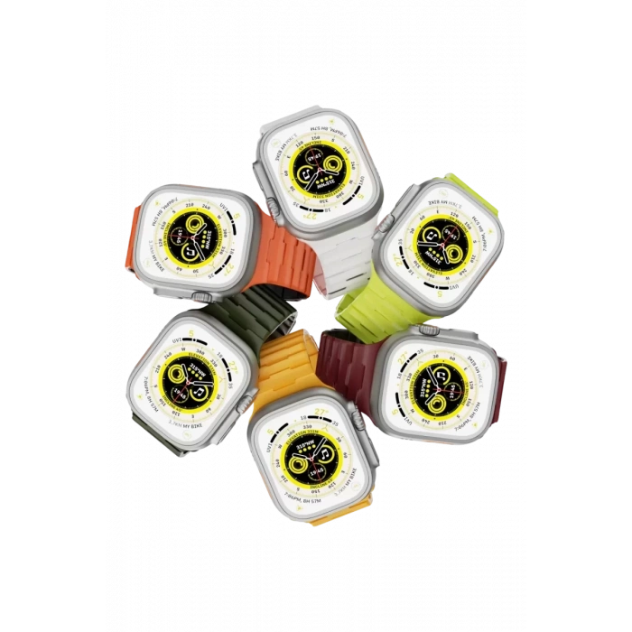 Apple Watch Ultra 49mm Wowen Kordon - Beyaz-Turuncu