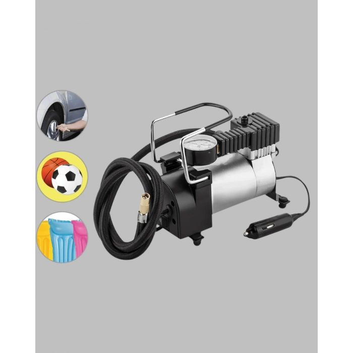 Araç Çakmak Girişli Metal Hava Kompresörü 10a Güçlü Motor