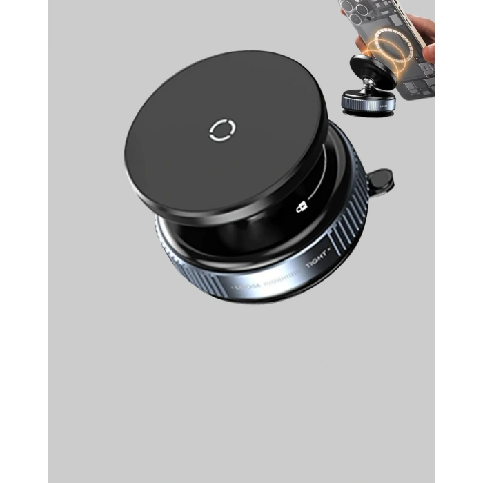 Araç İçi Manyetik Telefon Tutucu 360° Döner Vakumlu Stand