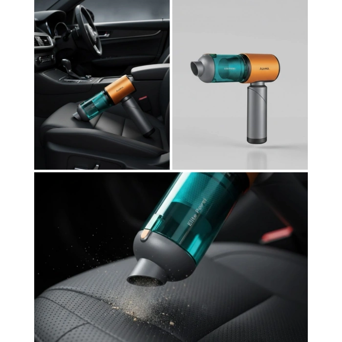 Araç İçin El Tipi Süpürge Güçlü Motor Ve Uzun Pil Ömrü
