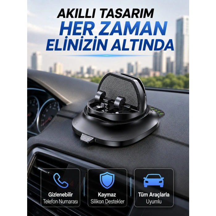 Araç Torpidosu İçin Telefon Tutucu Gizlenebilir Park Telefon Numaralı Stand