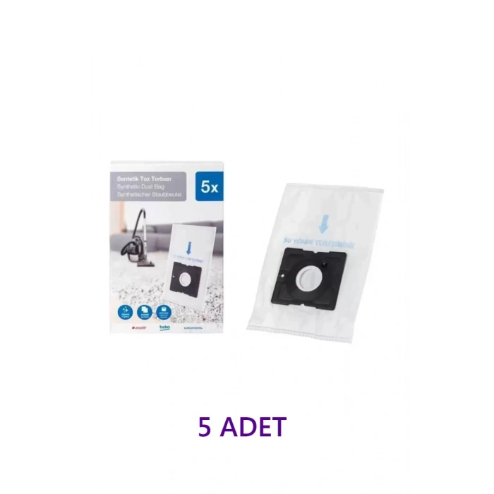 Arçelik Uyumlu Elektrikli Süpürge S 4960 S 4961 S 4962 Bks 1911 Bks 1912 Bks 1913 Toz Torbası 5 Adet -