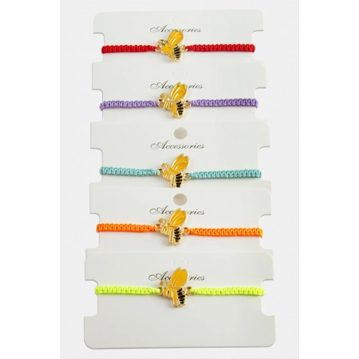 Arı Makrome Örgülü Bileklik