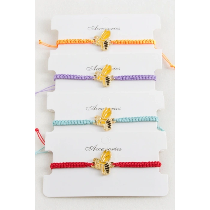 Arı Makrome Örgülü Bileklik