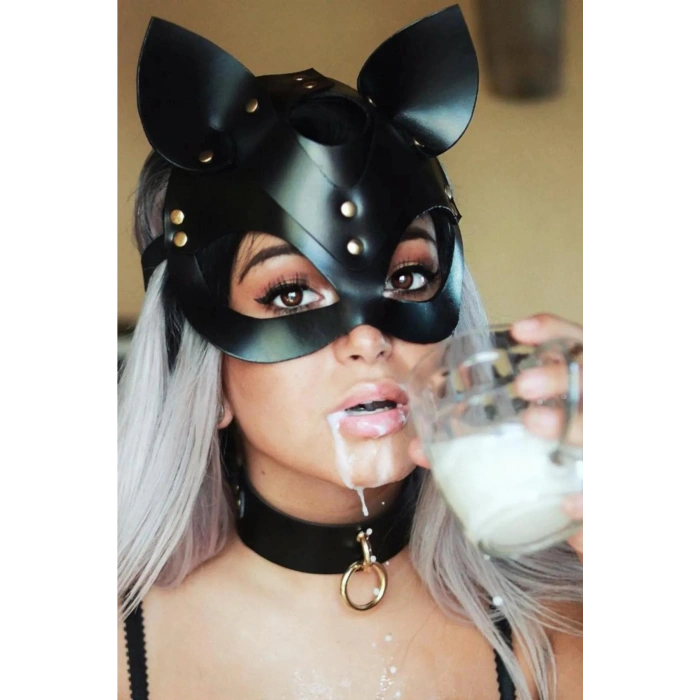 MARSiLYAN- Kedi Kulak Maske ve Tasma İkili Set