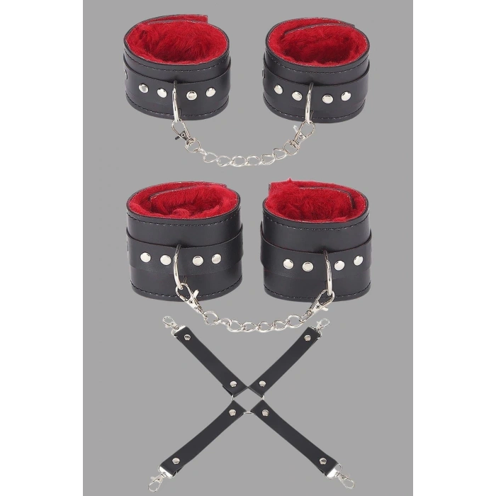 Siyah Kırmızı Harness Fantezi Aksesuar Set