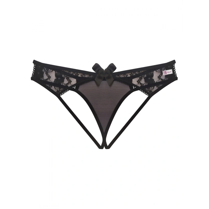  Arkası Açık Siyah Fantezi String Tanga