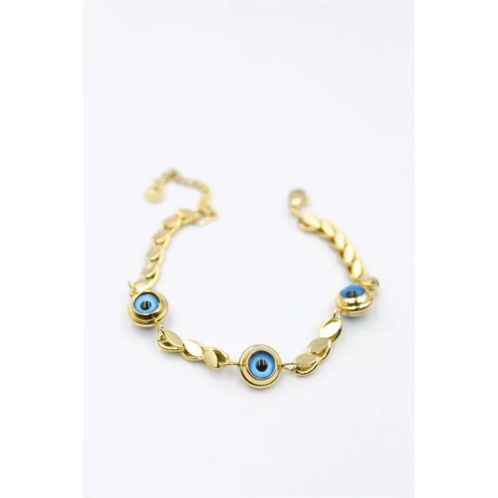 Arpa Zincirli Nazar Bileklik - Altın