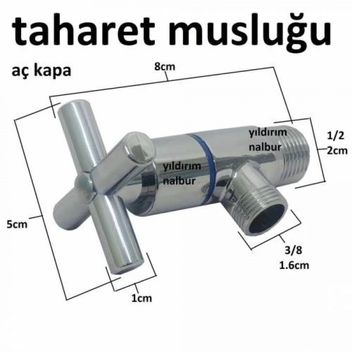 Artı Aç Kapa 4 Kollu Krom Çevirveli Taharet Musluğu