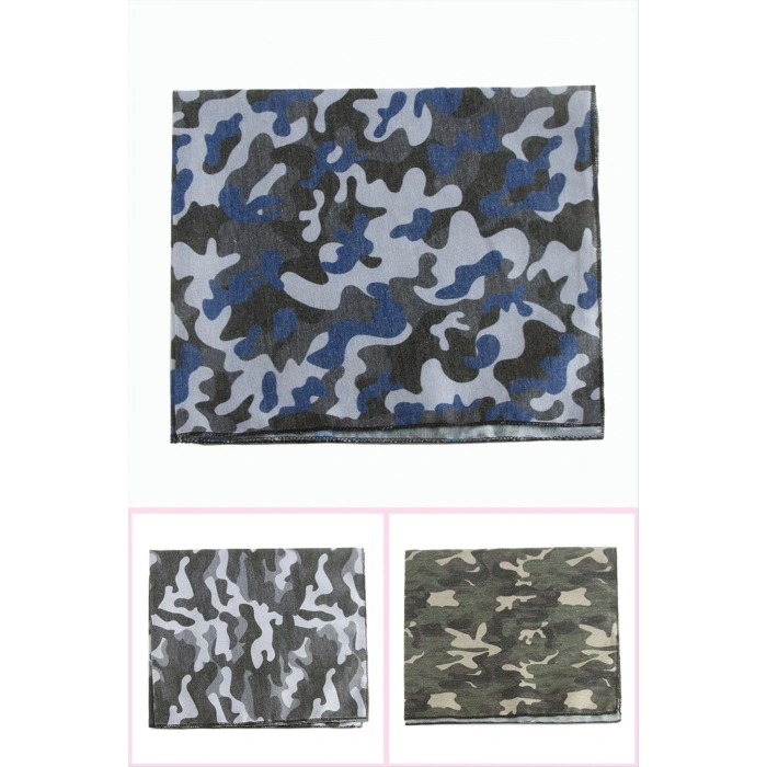 Asker Desenli Keten Bandana 50*50