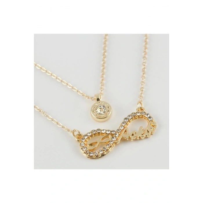 Aşkım Yazılı Sonsuzluk Figürlü Yeni Sezon İkili Kolye