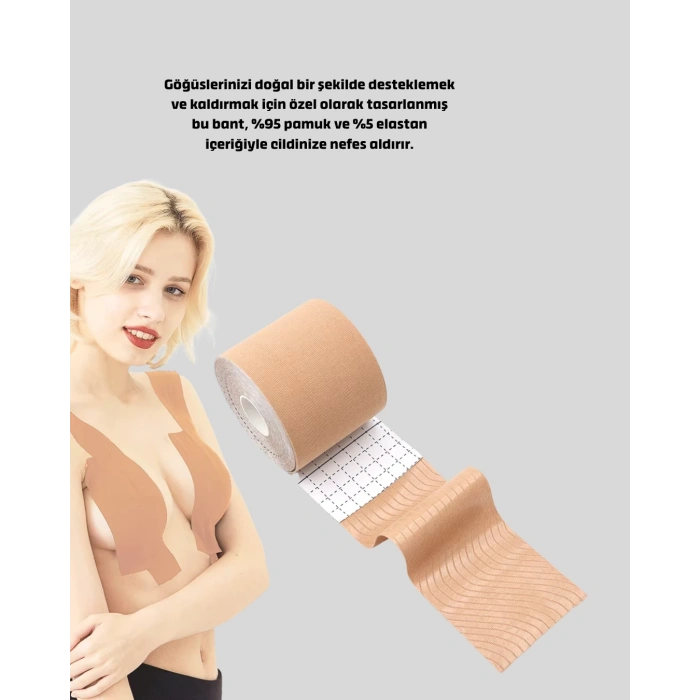 Askısız Görünmez Göğüs Bandı – Dekolteli Kıyafetler İçin Destekleyici Bant