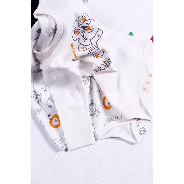 Aslan Desenli Uzun Kol 2li Erkek Bebek Body