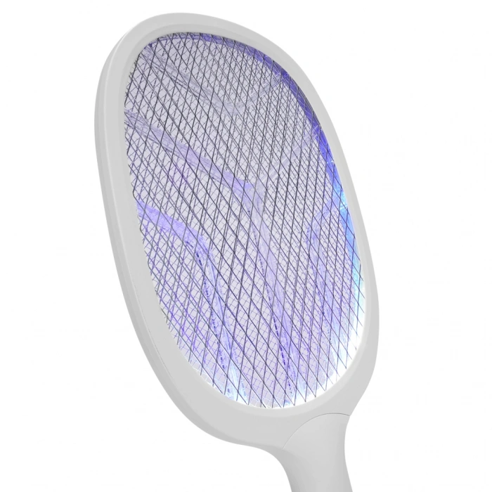 Asonıc As-a25 Beyaz-gri 3000v Raket Tipi Uv Mor Işıklı 1200mah Bataryalı Şarj Edilebilir Sinek Öldürücü(1923)