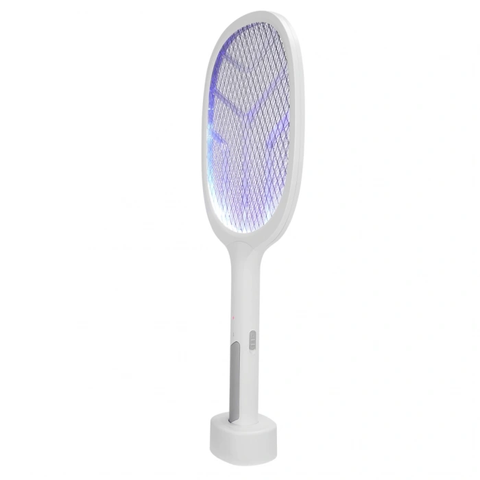 Asonıc As-a25 Beyaz-gri 3000v Raket Tipi Uv Mor Işıklı 1200mah Bataryalı Şarj Edilebilir Sinek Öldürücü(1923)