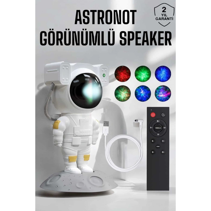 Astronot Görünümlü Projeksiyon Speaker Taşınabilir