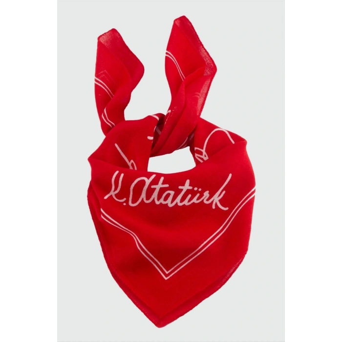Atatürk İmzalı Desenli Bandana 50*50