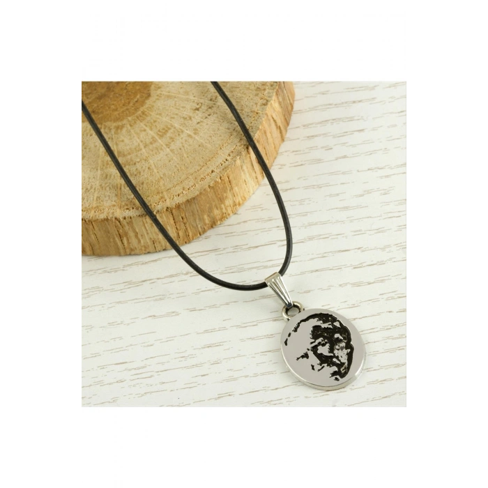 Atatürk Metal Vinlex Deri Kolye