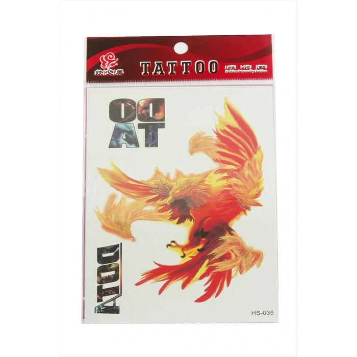 Ateş Kartalı Tattoo Dövme Sticker
