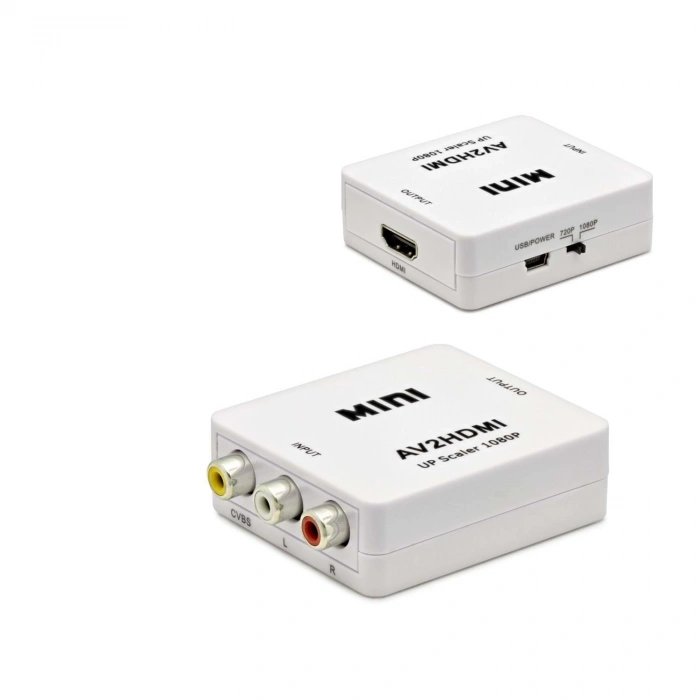 AV Dişi to HDMI Dişi Görüntü Dönüştürücü 1080p Full HD - Beyaz HDX1282