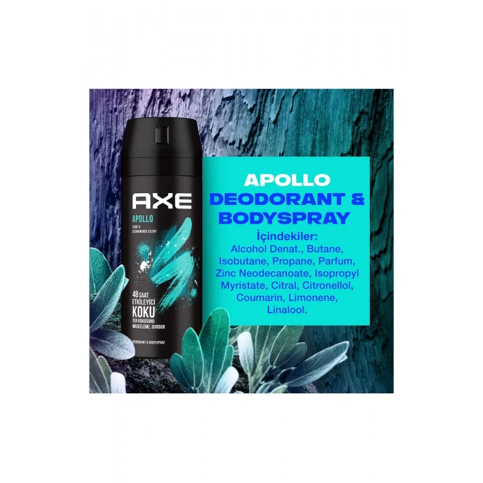 Axe Erkek Sprey Deodorant Apollo 48 Saat Etkileyici Koku Vücut Spreyi 150 ml
