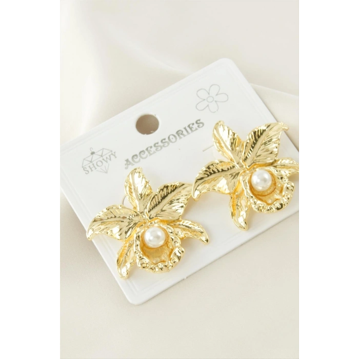 Ay Çiçeği Metal Küpe