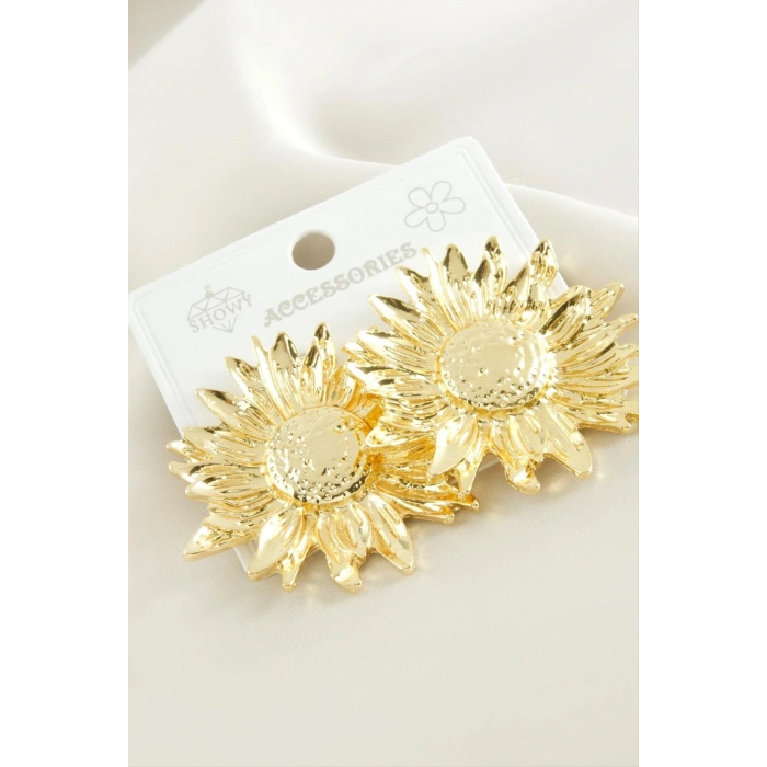 Ay Çiçek Metal Küpe