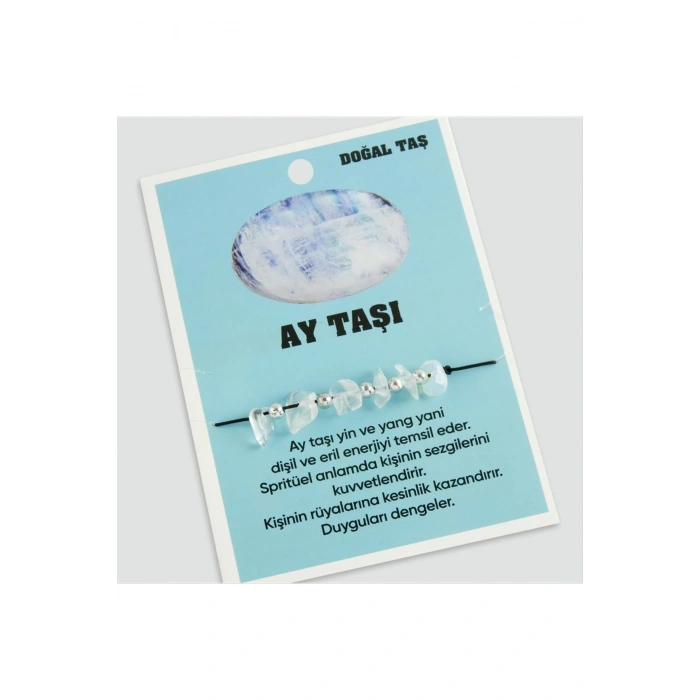 Ay Taşı Doğaltaşlı İp Bileklik