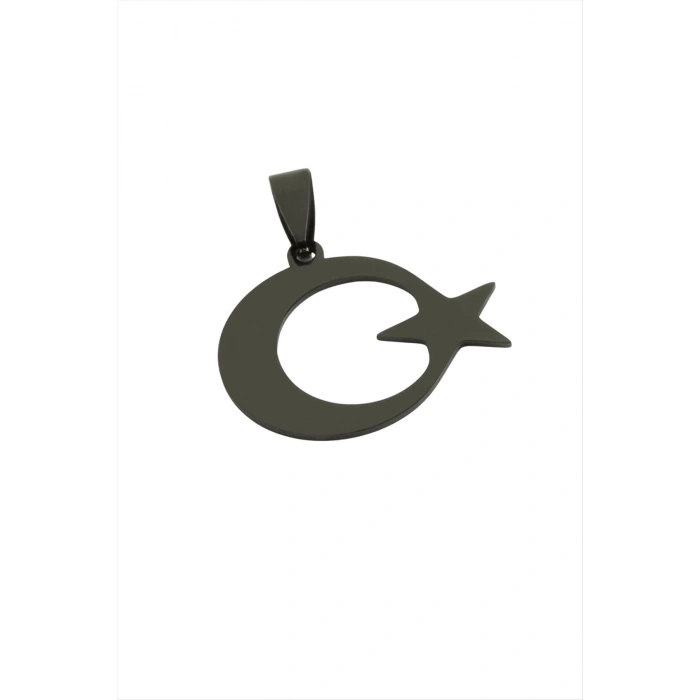 Ay Yıldız Çelik Kolye Ucu 2 cm