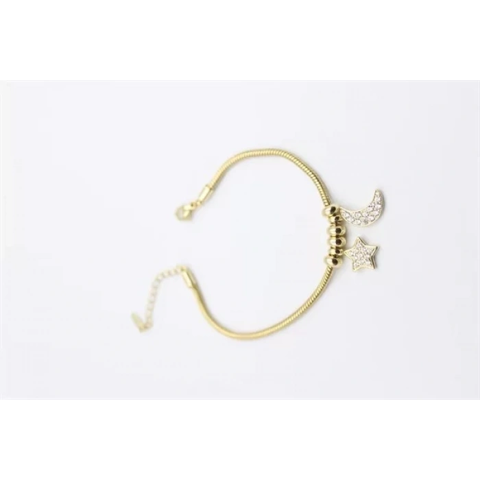 Ay Yıldız Charm Bileklik - Altın