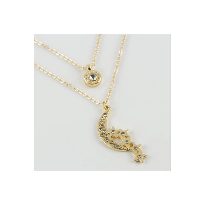 Ay Yıldız Figürlü Yeni Sezon İkili Kolye