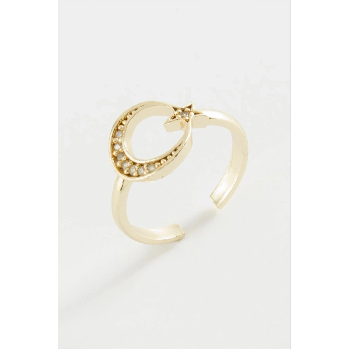 Ay Yıldız Zirkon Taşlı Yüzük