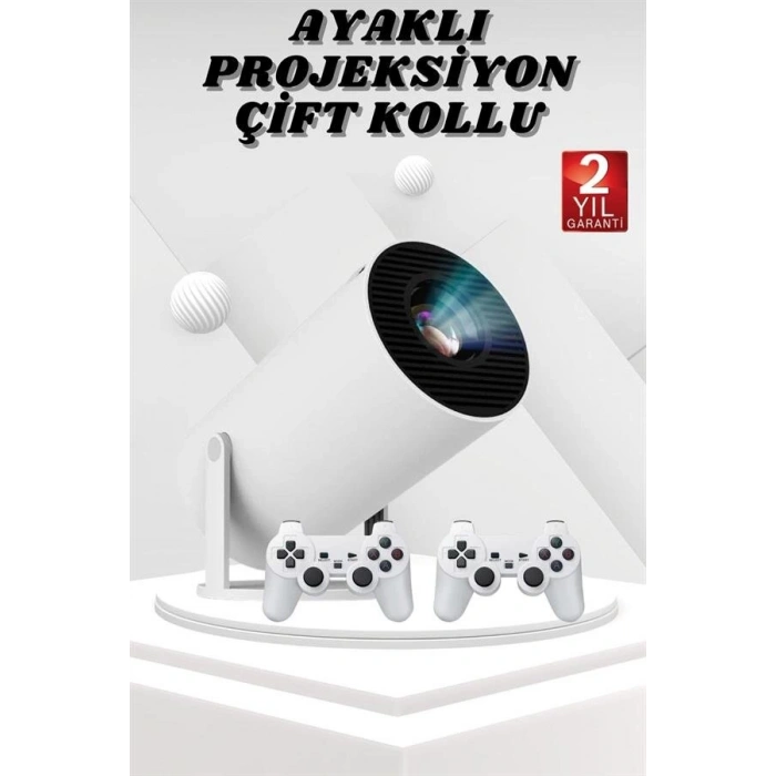 Ayaklı Oyun Projeksiyonu Çift Kollu Taşınabilir Sinema Projektörü