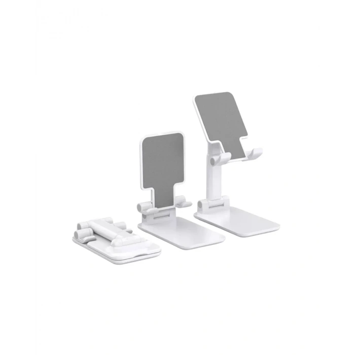 Ayarlanabilir Ergonomik Katlanabilir Masaüstü Telefon Tutucu Beyaz
