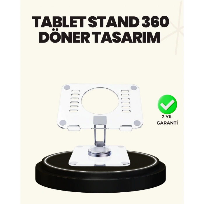 Ayarlanabilir Şeffaf Tablet Standı Kaymaz Silikon Tabanlı