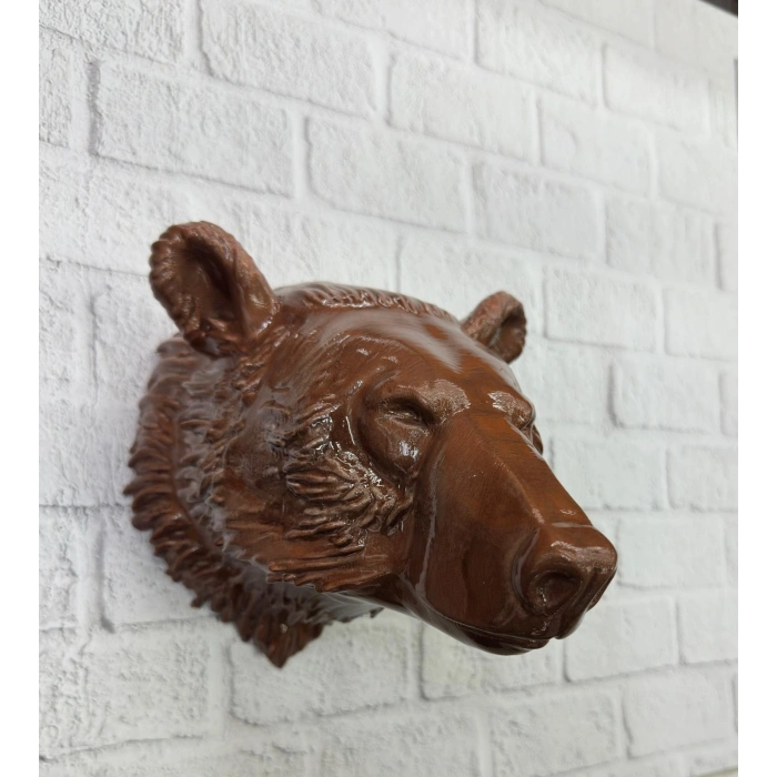 Ayı Başı Duvar Dekoru Modern Asılabilir Heykel 25x19 Cm
