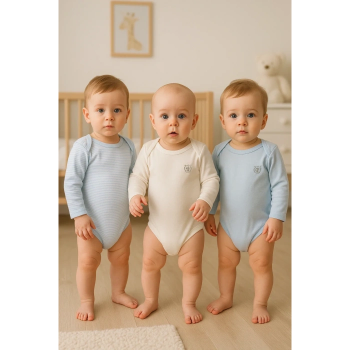 Babydonat 3lü Naturel Bebek Badi Zıbın -%100 Pamuk