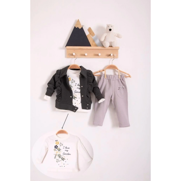 Babydonat Fırfır Detaylı 3 Lü kız Bebek Takım