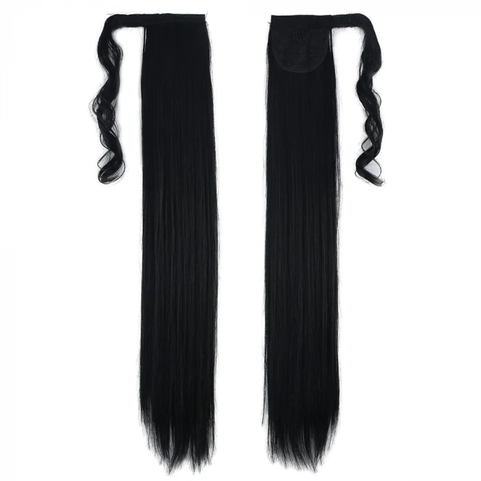 Bağlamalı Düz At Kuyruğu - Siyah